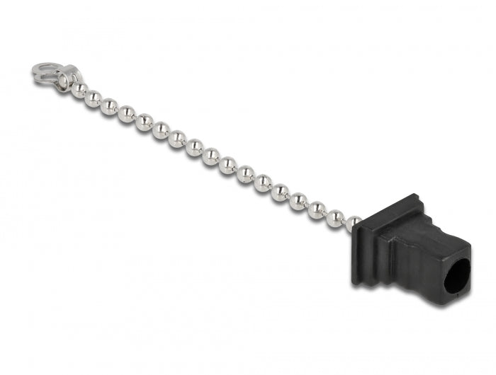 Delock LWL Staubschutzkappe mit Kette für SC Stecker schwarz
