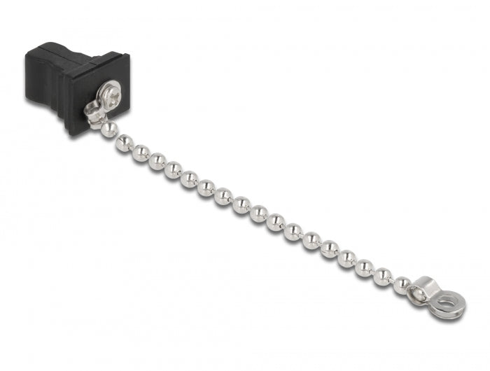 Delock LWL Staubschutzkappe mit Kette für SC Stecker schwarz