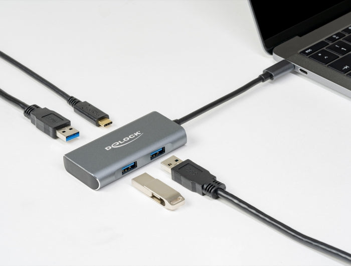 Delock Externer USB 10 Gbps USB Type-C™ Hub mit 3 x USB Typ-A und 1 x USB Type-C™
