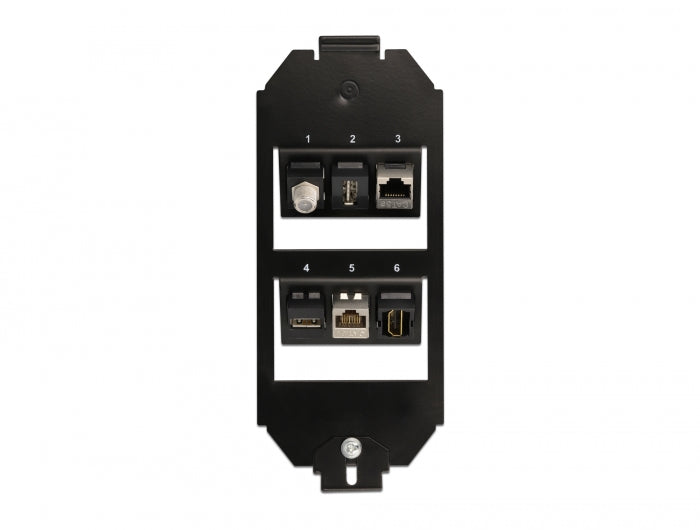 Delock Keystone Halterung 6 Port für Bodentank
