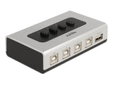 Delock Umschalter USB 2.0 mit 4 x Typ-B Buchse zu 1 x Typ-A Buchse manuell bidirektional