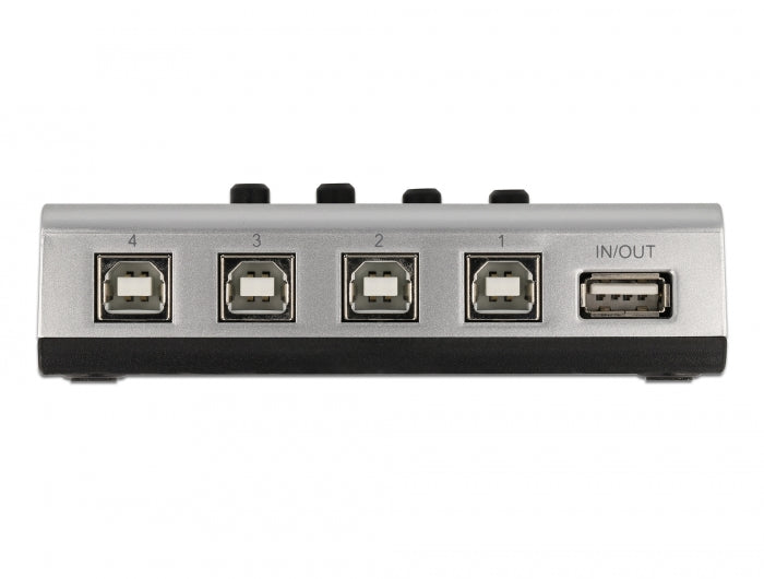 Delock Umschalter USB 2.0 mit 4 x Typ-B Buchse zu 1 x Typ-A Buchse manuell bidirektional