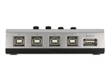 Delock Umschalter USB 2.0 mit 4 x Typ-B Buchse zu 1 x Typ-A Buchse manuell bidirektional