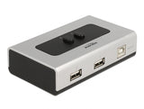 Delock Umschalter USB 2.0 mit 1 x Typ-B Buchse zu 2 x Typ-A Buchse manuell bidirektional