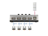 Delock Umschalter USB 2.0 mit 1 x Typ-B Buchse zu 4 x Typ-A Buchse manuell bidirektional