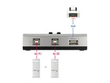Delock Umschalter USB 2.0 mit 2 x Typ-B Buchse zu 1 x Typ-A Buchse manuell bidirektional