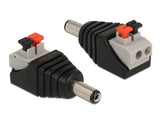 Delock Adapter DC 5,5 x 2,1 mm Stecker > Terminalblock mit Drucktasten 2 Pin