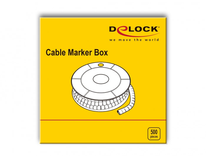 Delock Kabelmarker Box, Nr: 4, gelb, 500 Stück