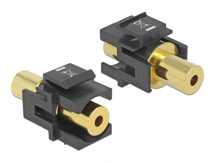 Delock Keystone Modul Klinkenbuchse 3,5 mm 4 Pin > Klinkenbuchse 3,5 mm 4 Pin vergoldet schwarz