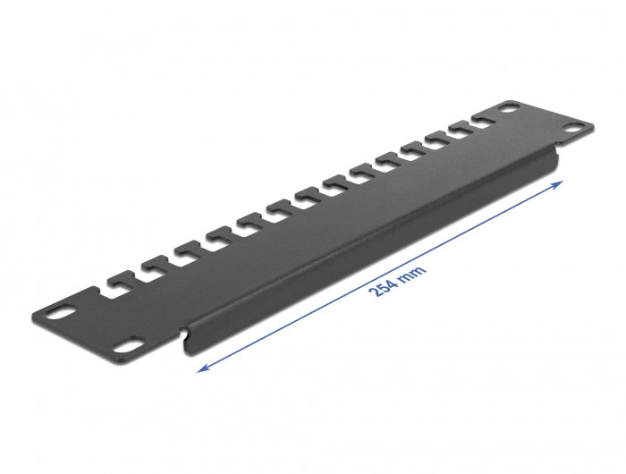 Delock 10″ Kabelabfangschiene 1 HE schwarz