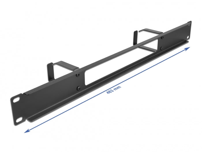 Delock 19″ Kabelmanagement Rangierpanel mit Öffnung und 2 Bügeln 1 HE schwarz