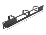 Delock 19″ Kabelmanagement Rangierpanel mit 2 Öffnungen und 3 Bügeln 1 HE schwarz
