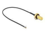 Delock Antennenkabel RP-SMA Buchse zum Einbau zu I-PEX Inc., MHF® 4L LK Stecker 1.37 20 cm Gewindelänge 10 mm spritzwassergeschützt