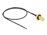 Delock Antennenkabel RP-SMA Buchse zum Einbau zu I-PEX Inc., MHF® 4L LK Stecker 1.37 35 cm Gewindelänge 10 mm spritzwassergeschützt