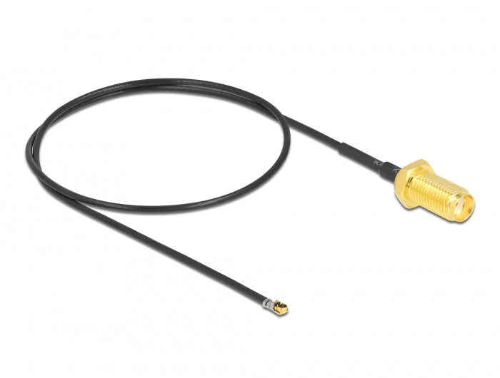 Delock Antennenkabel SMA Buchse zum Einbau zu I-PEX Inc., MHF® 4L LK Stecker 1.37 35 cm Gewindelänge 10 mm
