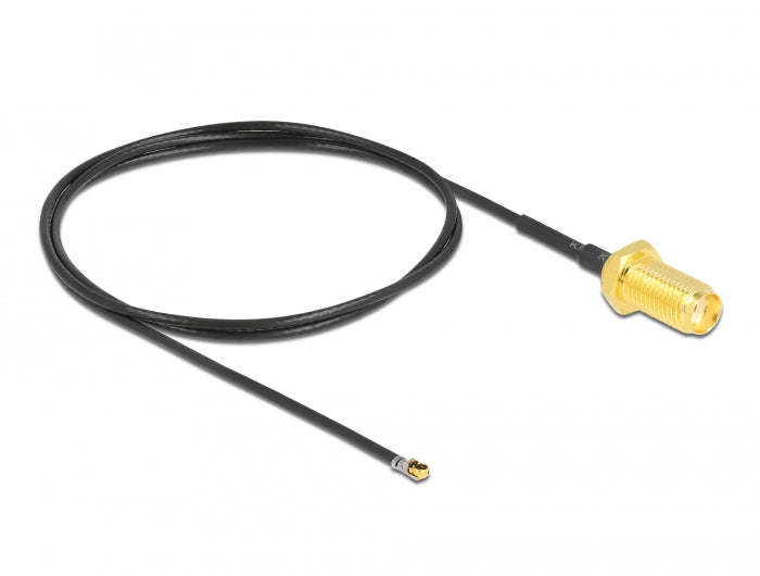 Delock Antennenkabel SMA Buchse zum Einbau zu I-PEX Inc., MHF® 4L LK Stecker 1.37 50 cm Gewindelänge 10 mm