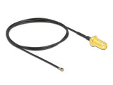 Delock Antennenkabel SMA Buchse zum Einbau zu I-PEX Inc., MHF® 4L LK Stecker 1.37 50 cm Gewindelänge 10 mm