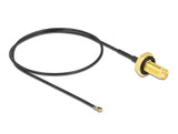 Delock Antennenkabel SMA Buchse zum Einbau zu I-PEX Inc., MHF® 4L LK Stecker 1.37 35 cm Gewindelänge 10 mm spritzwassergeschützt