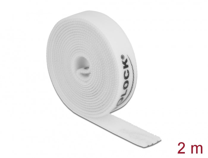 Delock Klettband auf Rolle L 2 m x B 15 mm weiß
