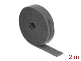 Delock Klettband auf Rolle L 2 m x B 15 mm grau