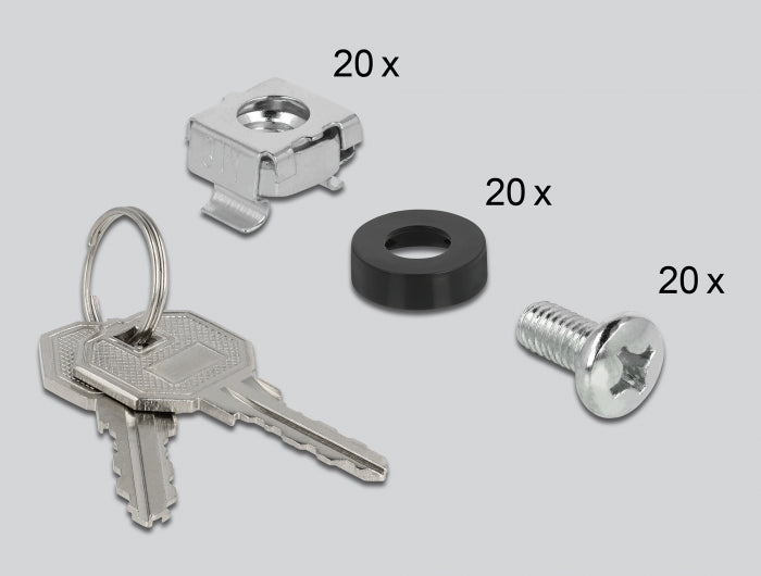 Delock 10″ Netzwerkschrank mit Glastür 4 HE schwarz