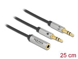 Delock Headset Adapter 1 x 3,5 mm 4 Pin Klinkenbuchse zu 2 x 3,5 mm 3 Pin Klinkenstecker (CTIA)