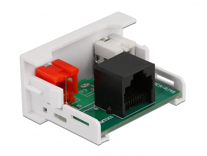 Delock Easy 45 Modul 2 x Cinch Buchse zu RJ45 Buchse 22,5 x 45 mm