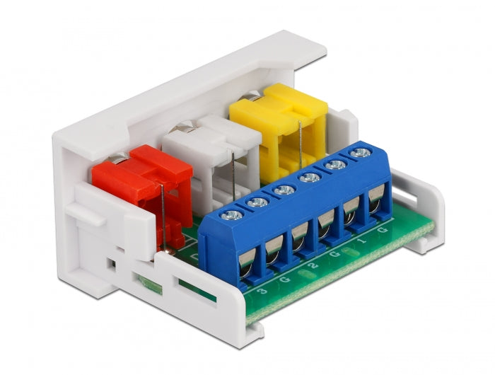 Delock Easy 45 Modul 3 x Cinch Buchse 22,5 x 45 mm
