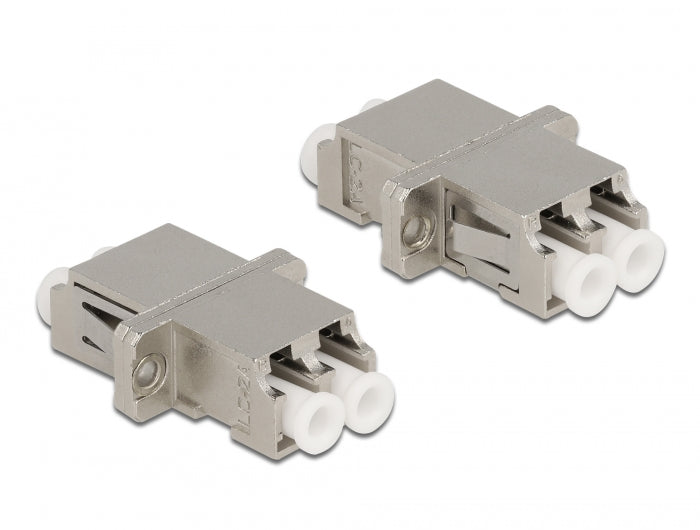 Delock LWL Kupplung LC Duplex Buchse zu LC Duplex Buchse Singlemode Metall