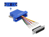 Delock Adapter D-Sub 25 Pin Stecker zu RJ45 Buchse Montagesatz blau