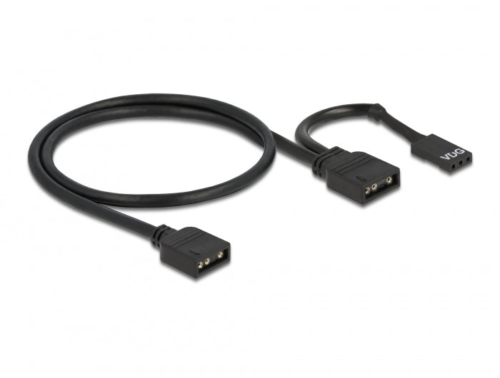Delock RGB Anschlusskabel 3 Pin für 5 V RGB / ARGB LED Beleuchtung mit 2 x 3 Pin Buchse 50 cm