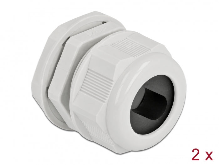 Delock Kabelverschraubung PG29 für Flachkabel grau 2 Stück