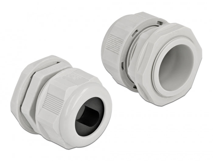 Delock Kabelverschraubung PG29 für Flachkabel grau 2 Stück