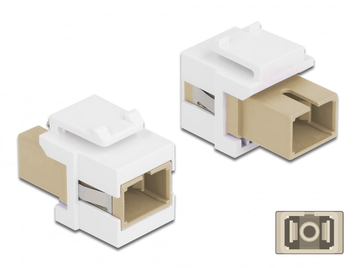 Delock Keystone Modul SC Simplex Buchse zu SC Simplex Buchse beige / weiß