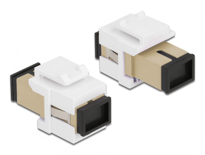 Delock Keystone Modul SC Simplex Buchse zu SC Simplex Buchse beige / weiß