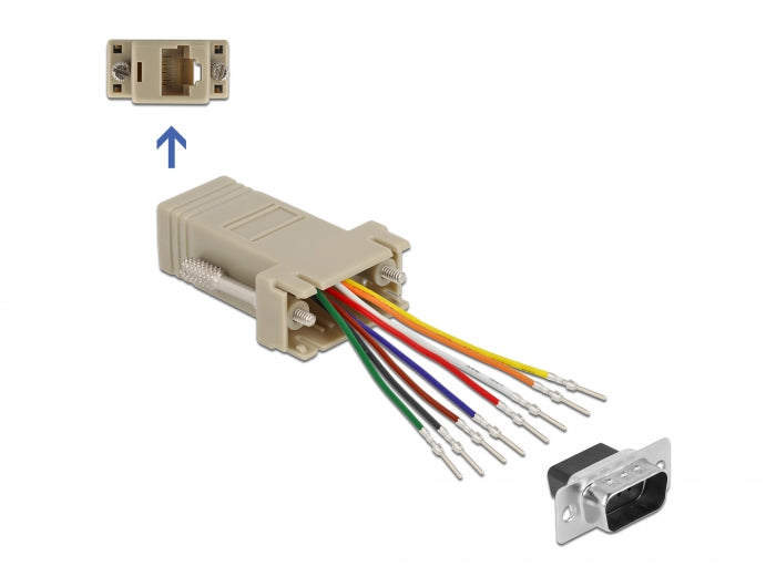 Delock Adapter D-Sub 9 Pin Stecker > RJ45 Buchse Montagesatz