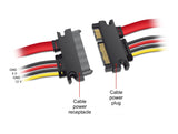 Delock Verlängerungskabel SATA 6 Gb/s 22 Pin Stecker > SATA 22 Pin Buchse (5 V + 12 V) 30 cm