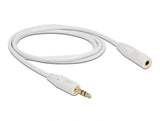 Delock Klinkenverlängerungskabel 3,5 mm 3 Pin Stecker > Buchse 1 m weiß