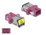 Delock LWL Kupplung mit Laserschutzklappe SC Simplex Buchse zu SC Simplex Buchse Multimode violett