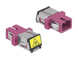Delock LWL Kupplung mit Laserschutzklappe SC Simplex Buchse zu SC Simplex Buchse Multimode violett