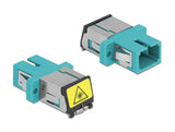 Delock LWL Kupplung mit Laserschutzklappe SC Simplex Buchse zu SC Simplex Buchse Multimode aqua