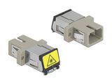 Delock LWL Kupplung mit Laserschutzklappe SC Simplex Buchse zu SC Simplex Buchse Multimode beige