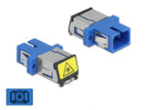 Delock LWL Kupplung mit Laserschutzklappe SC Simplex Buchse zu SC Simplex Buchse Singlemode blau
