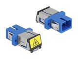 Delock LWL Kupplung mit Laserschutzklappe SC Simplex Buchse zu SC Simplex Buchse Singlemode blau