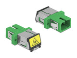 Delock LWL Kupplung mit Laserschutzklappe SC Simplex Buchse zu SC Simplex Buchse Singlemode grün
