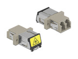 Delock LWL Kupplung mit Laserschutzklappe LC Duplex Buchse zu LC Duplex Buchse Multimode beige