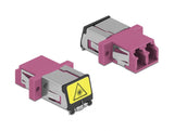 Delock LWL Kupplung mit Laserschutzklappe LC Duplex Buchse zu LC Duplex Buchse Multimode violett