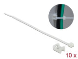 Delock Schraubhalter 15 x 10 mm mit Kabelbinder L 200 x B 3,6 mm weiß
