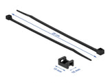 Delock Schraubhalter 15 x 10 mm mit Kabelbinder L 200 x B 3,6 mm schwarz