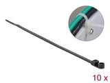 Delock Kabelbinder mit Befestigungsöse L 200 x B 4,8 mm schwarz 10 Stück